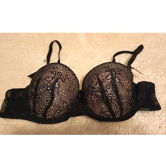 NWT~ TAHARI Women's Black Multi-Way Lift Bra with Lacey Mesh Panels (Size: 38C) - Picture 3 of 5
